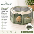 Mavoneli™ Foldable Small Pet Playpen with Breathable Mesh & Zippered Top