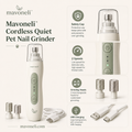 Mavoneli™ Cordless Quiet Pet Nail Grinder with Safety Guard, 2 Speeds & USB Charging